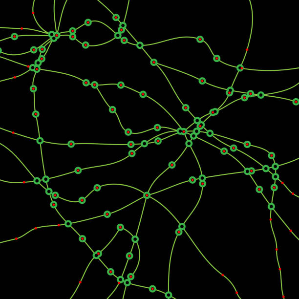 Background with grid of dotted lines Background with cellular grid of dotted lines fungus network stock illustrations