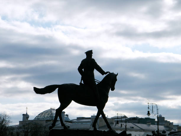 istock Moscow Monument to Marshal Zhukov evening 2011 810152814