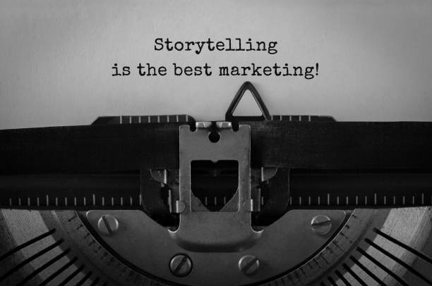 istock Text Storytelling is the best Marketing typed on retro typewriter 810158454