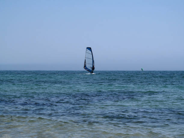 istock One windsurfer in the sea 810159438