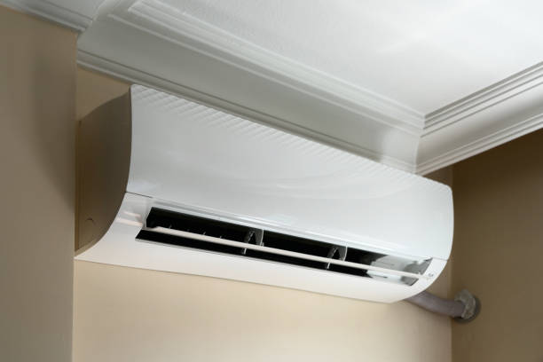 Air conditioner on the wall background stock photo