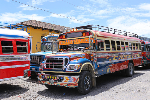 Chicken bus antigua in Guatemala May 2015