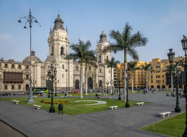 Photo of The Basilica Cathedral of Lima at Plaza Mayor - Lima, Peru