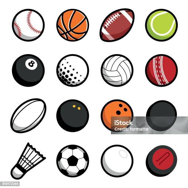 Balles De Sport Jeu De Jeu Dicônes Objets Isolés Sur Fond Blanc Vecteurs libres de droits et plus d'images vectorielles de Sport