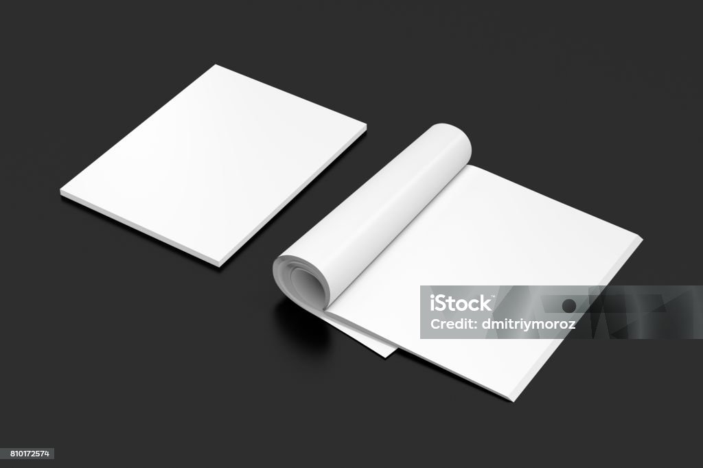 Magazine Paper Without Text Blank Open And Closed Magazine With Glossy Paper Stock Photo - Download ...