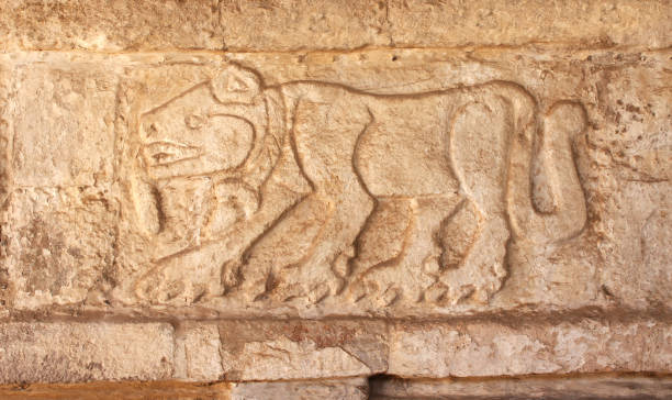 istock Bas-relief carving of a jaguar,Tula de Allende, Mexico 810185748