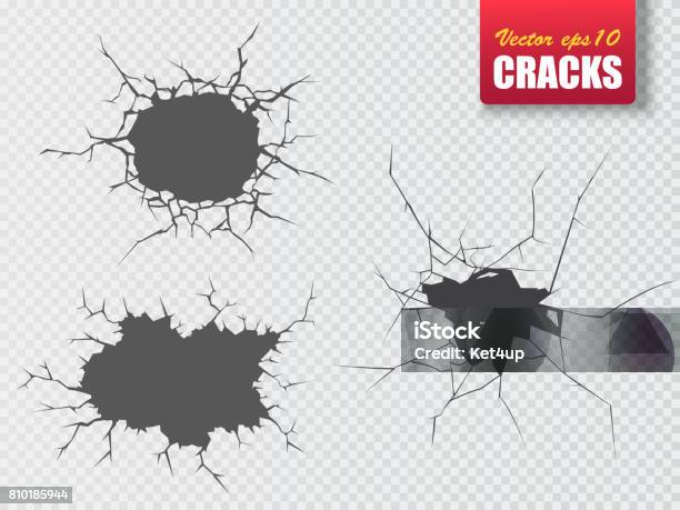 Vector Cracks Isolated Illustration For Your Design Stock Illustration - Download Image Now