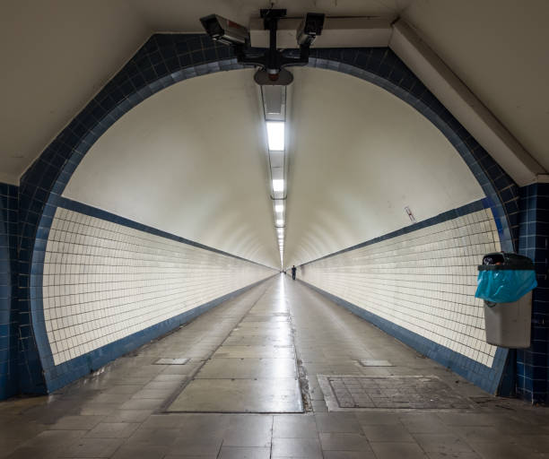 Sint-Anna Pedestrian Tunnel under the river Schelde in Antwerp Sint-Anna Pedestrian Tunnel under the river Schelde, Wednesday 14 June 2017, Antwerp, Belgium. linker stock pictures, royalty-free photos & images