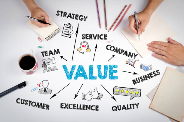 istock Value Concept. The meeting at the white office table 810256802