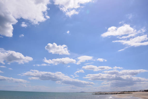 istock Empty mediterranean sand beach in south france 810260038