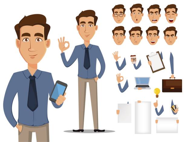 Business Man Cartoon Character Creation Set Young Handsome Smiling  Businessman In Office Style Clothes Build Your Personal Design Stock Vector  Stock Illustration - Download Image Now - iStock