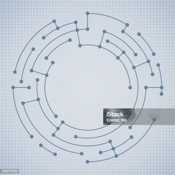 Abstract Circle Data Nodes Stock Illustration - Download Image Now - Circle, Connection, Technology