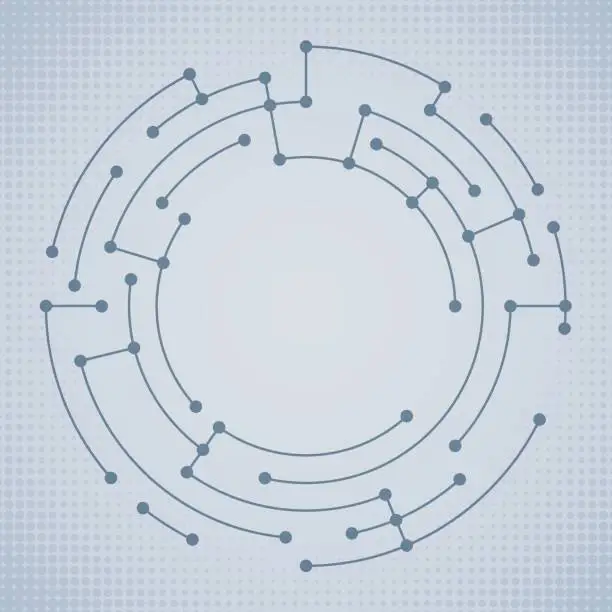 Vector illustration of Abstract Circle Data Nodes