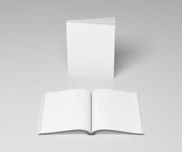 istock Blank soft cover books opened and standing 810293372