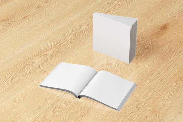 istock Blank soft cover books opened and standing 810293588