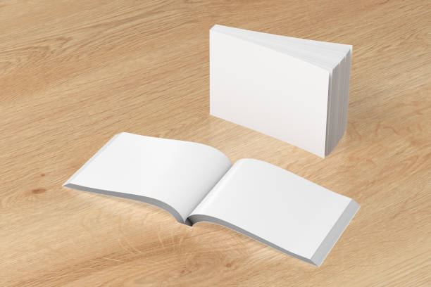 istock Blank soft cover books opened and standing 810293790