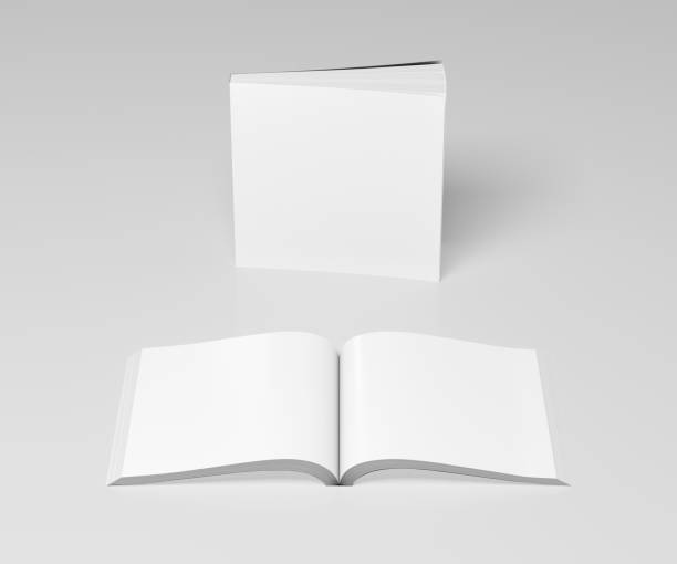 istock Blank soft cover books opened and standing 810293846