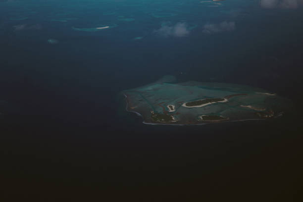 istock Look from the plane on islands, Maldives 810303170