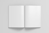 Blank pages of open soft cover book