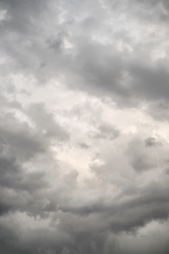 White clouds in the blue sky on a sunny day, panorama. Summer in June. Web banner.