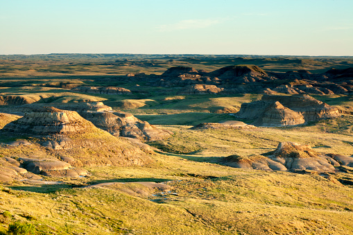 Overlooking buttes and pinnacles in Badlands National Park
