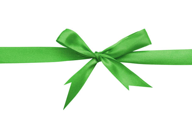 A green silk ribbon knot
