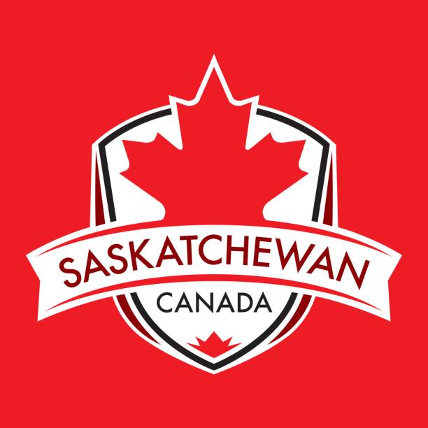 ilustraciones, imágenes clip art, dibujos animados e iconos de stock de cresta de saskatchewan - saskatchewan province canada flag