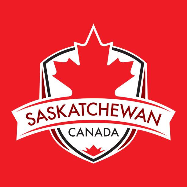 illustrations, cliparts, dessins animés et icônes de crête de la saskatchewan - saskatchewan flag canada banner