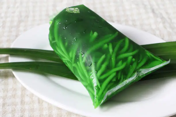 Photo of Packed of rice flour jelly. Cendol