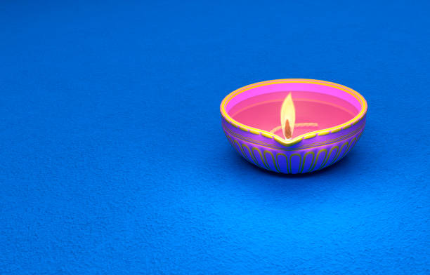 Indian Traditional Oil Lamp - 3D Rendered Image