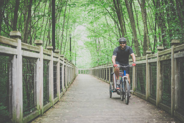 istock Millennial Parents Father Biking with Toddler 810423592
