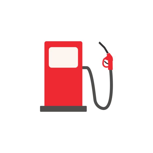 Gas station solid icon, fuel and refill sign Gas station solid icon, fuel and refill sign, vector graphics, a colorful flat pattern on a white background, eps 10. fuel pump stock illustrations