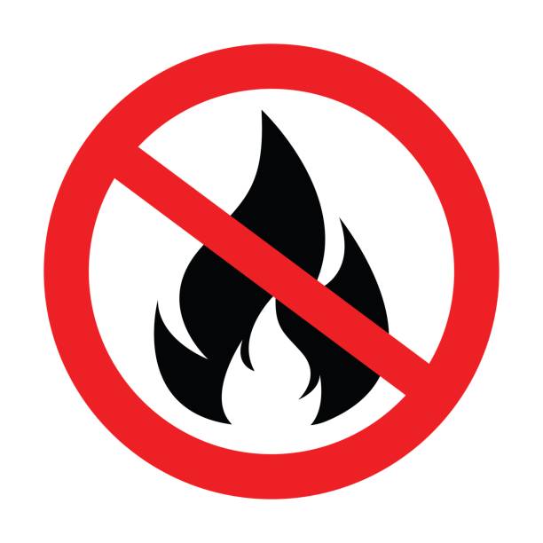 no fire vector sing icon No Fire Vector Sign icon symbol, No flame sign icon open flame stock illustrations