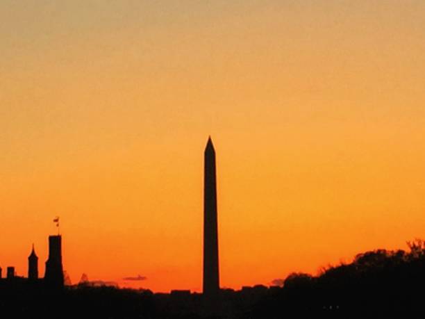 istock Washington Monument in Silhouette at Sunset 810427076