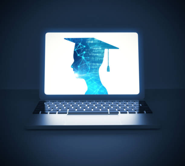 istock 3d rendering of virtual human silhouette on laptop screen 810434066
