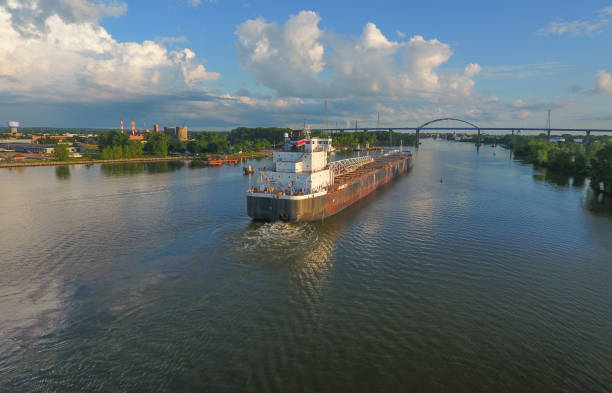 istock Cargo ship arriving in the port city 810444270