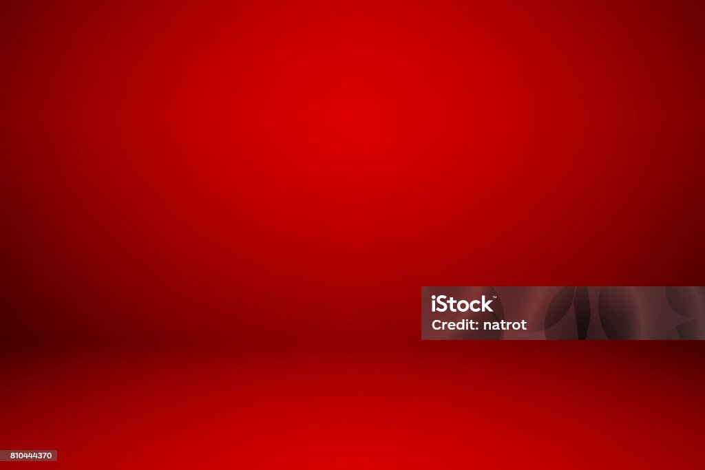 Empty red studio room, used as background for display your products Red Stock Photo