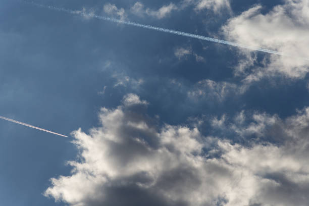 istock aircraft on blue sky at summer evening in south germany 810452708