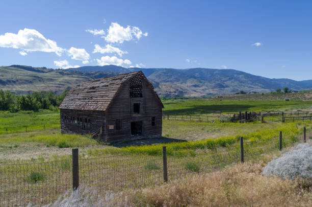 an old abandoned farm house on the Haynes Ranch in Okanagan Valley, British Columbia, Canada in autumn