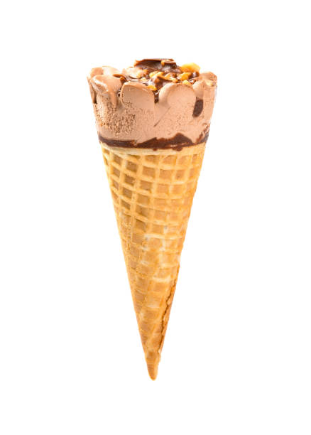 istock chocolate flavor ice cream cone on a white background 810457782