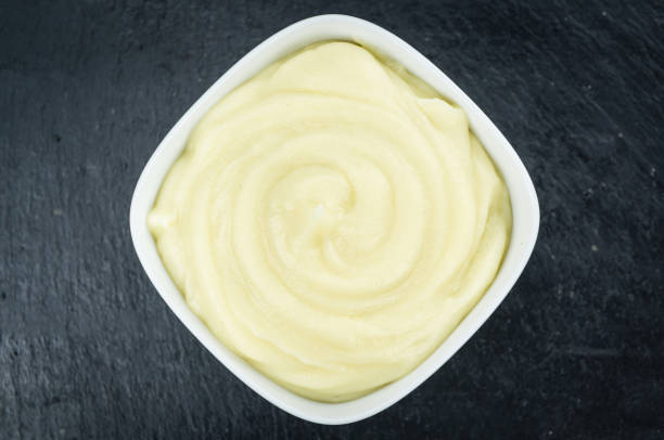 istock Some Potato Mash on a dark slate slab 810464170