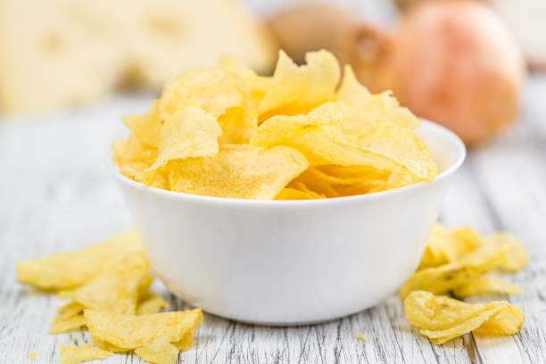 istock Fresh made Cheese and Onion Potato Chips 810488834