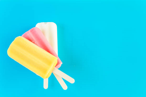 Multicolored fruit ice cream bars
