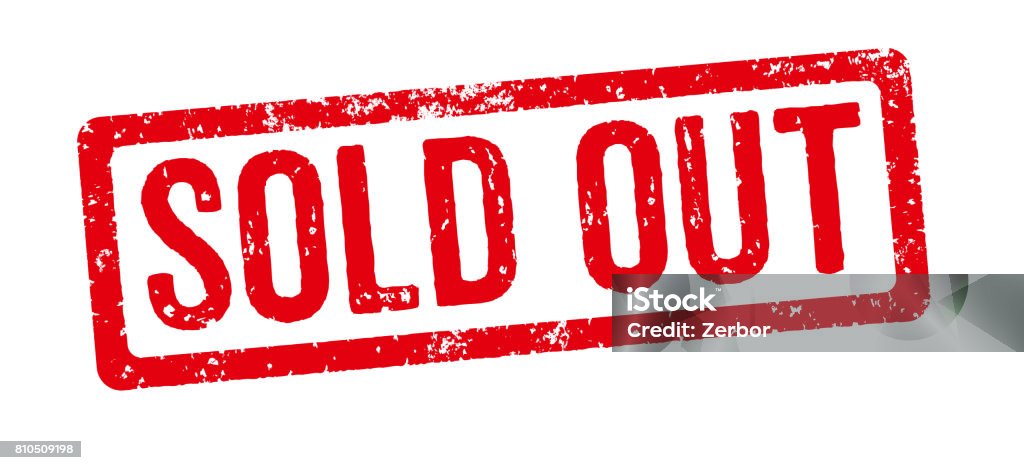 Red stamp on a white background - Sold out Sold Out Stock Photo