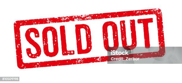 Red Stamp On A White Background Sold Out Stock Photo - Download Image Now - Sold Out, Rubber Stamp, Icon Symbol