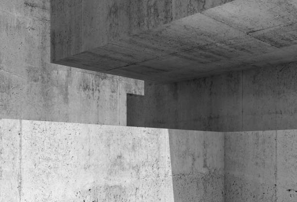 istock 3d concrete interior with geometric shapes 810521842