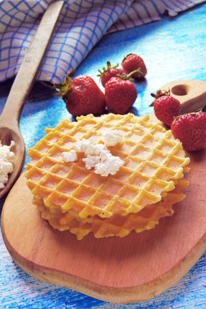 istock waffles and fruit, strawberries and cherries 810524058
