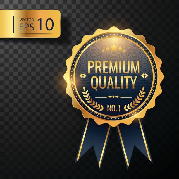Gold Premium quality badge vector Gold Premium quality badge vector EPS 10 suitable upper stock illustrations