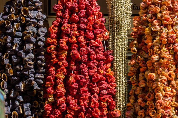 istock Dried peppers and aubergines and colourful spices 810536596