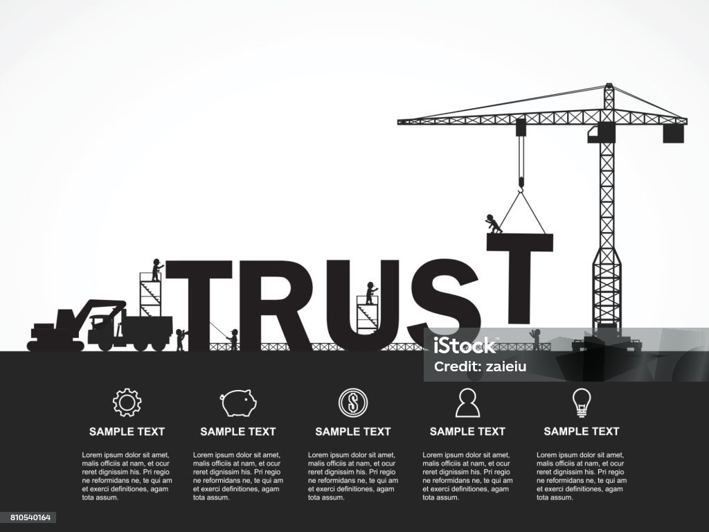 Crane and trust building. Infographic Template. Vector Illustration. Construction Industry stock vector